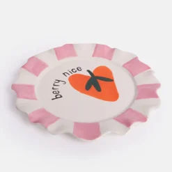 Strawberry Heart Ceramic Plate>Caroline Gardner New