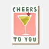 Stripy Cocktail Cheers To You Card>Caroline Gardner Sale