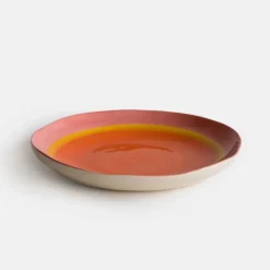 Sunrise Pink/Yellow/Orange Ceramic Plate>Caroline Gardner New