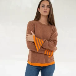 Toffee/Orange Pure Cashmere Jumper>Caroline Gardner Best Sale