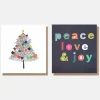 Tree and Peace Love & Joy Mixed Charity Christmas Cards Pack of 8>Caroline Gardner Cheap
