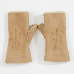 Vanilla Shearling Wrist Warmers>Caroline Gardner Clearance