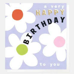White Flowers Birthday Card>Caroline Gardner Best