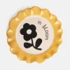 Yellow Mono Floral Ceramic Plate>Caroline Gardner New