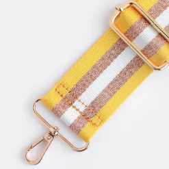 Yellow/Gold/Cream Stripe Webbing Handbag Strap><noscript><img width=